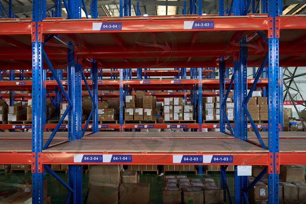 Detalle de rack para pallets
