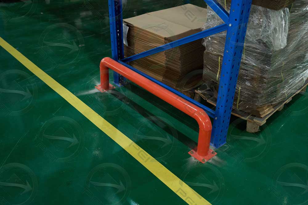 Detalle de rack para pallets