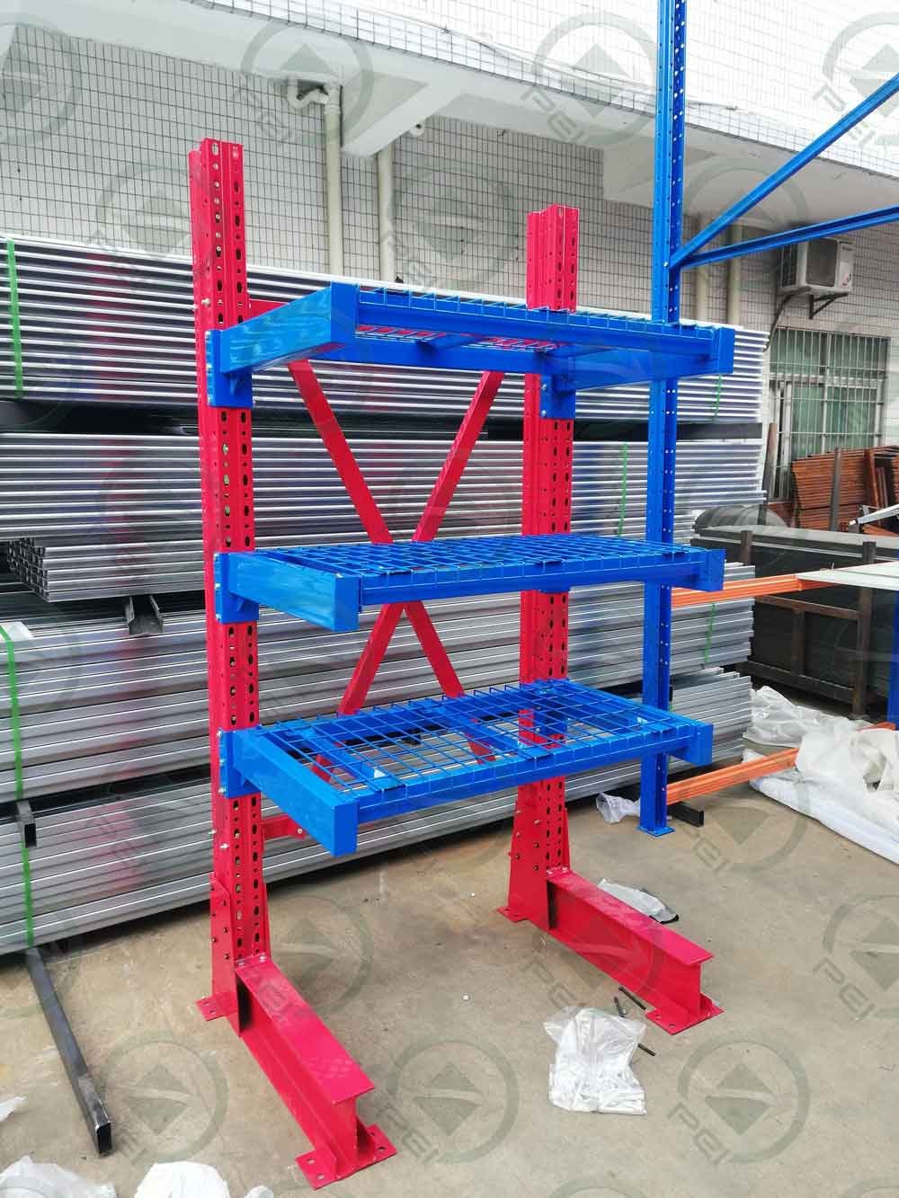 Imagen de detalle de estantería cantilever ligera